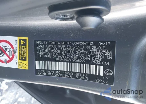 2013 Lexus Es 350 из США, поврежденный, VIN JTHBK1GG8D2068227